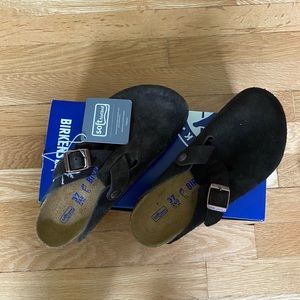 brand new mocha birkenstock bostons